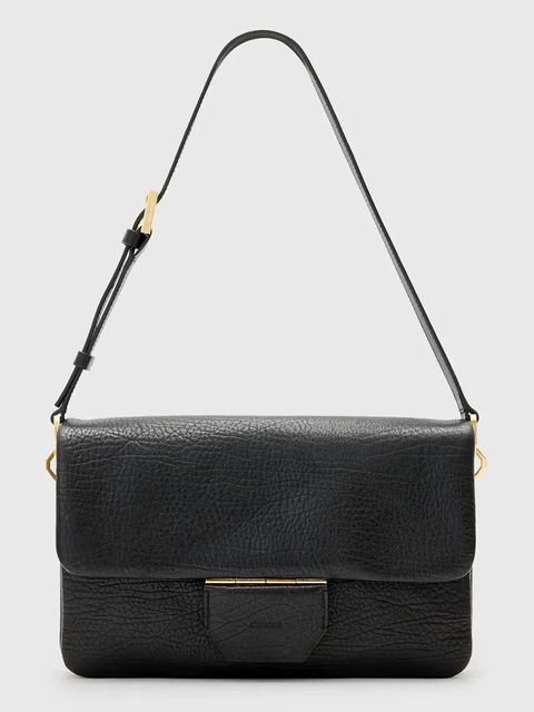 AllSaints torebka skórzana ONDINE kolor czarny W113XC