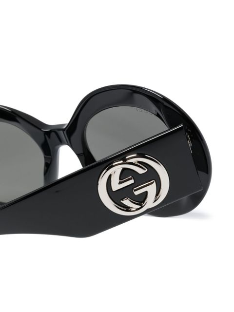 Gucci Eyewear Interlocking G oval-frame sunglasses - Black - zdjęcie produktu nr 2
