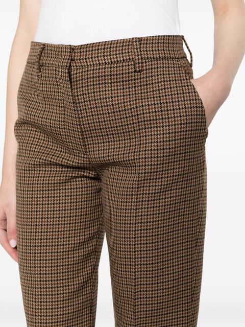 Prada houndstooth-check wool trousers - Brown