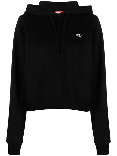 Diesel logo-patch drawstring hoodie - Black - zdjęcie produktu nr 1