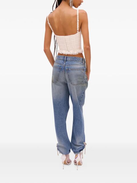 AREA tweed-texture top - Neutrals