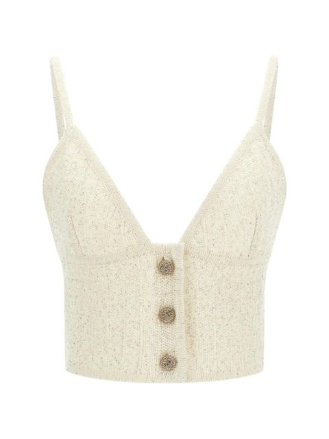 Alessandra Rich V-neck tank top - Neutrals - zdjęcie produktu nr 1