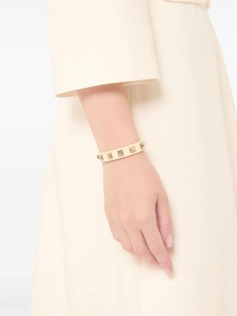 Valentino Garavani Rockstud leather bracelet - Neutrals