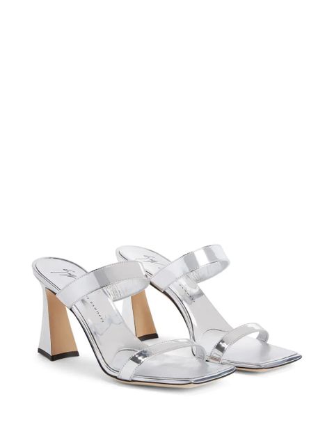 Giuseppe Zanotti 85mm Flaminia double-strap mules - Silver - zdjęcie produktu nr 2