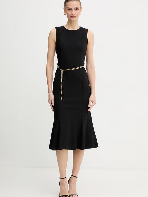 Marciano by Guess sukienka LIA kolor czarny midi rozkloszowana 5BGK20 6302A