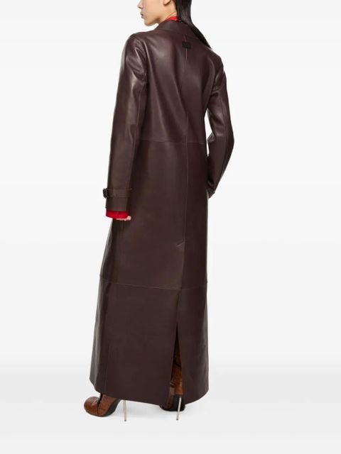 Acne Studios leather long coat - Brown