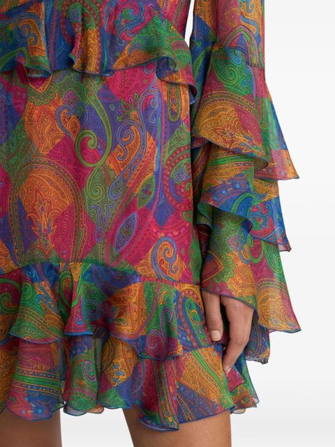 ETRO geometric paisley-motif mini dress - Red