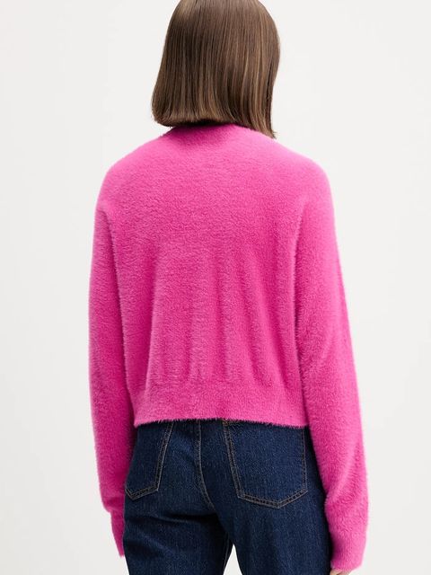 adidas Originals kardigan Fluffy Cardigan damski kolor różowy lekki JW3645