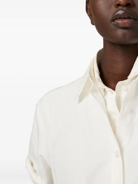 Miu Miu bandana-print poplin midi dress - White