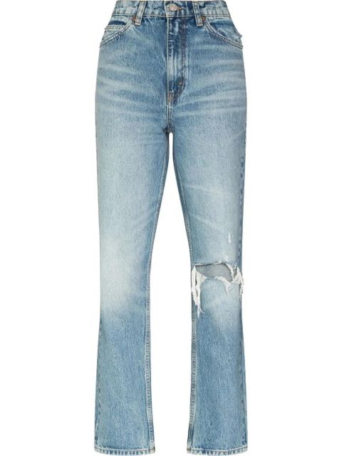 RE/DONE '70s ripped-knee straight-leg jeans - Blue - zdjęcie produktu nr 1