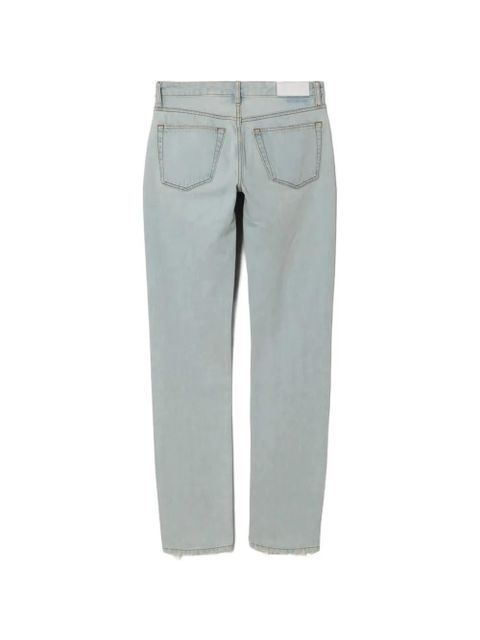 RE/DONE The Snatch Back frayed-hem straight-leg jeans - Blue - zdjęcie produktu nr 2