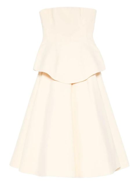 Solace London Ada strapless peplum midi dress - Neutrals - zdjęcie produktu nr 1