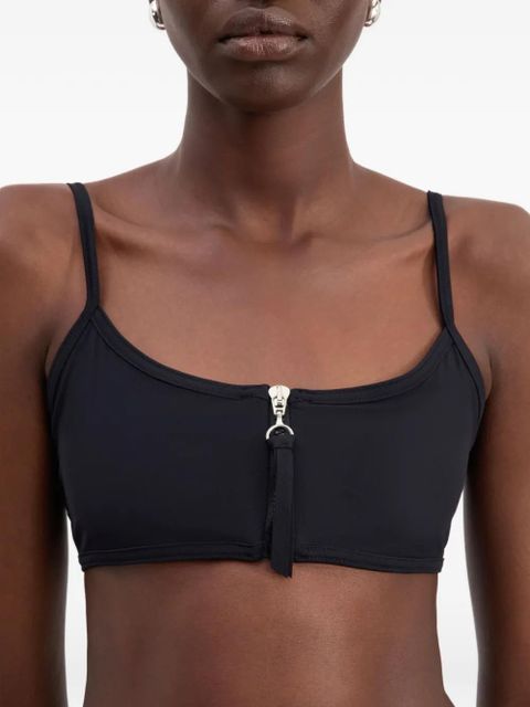 LouLou de Saison Olga zipped square-neck bikini top - Black - zdjęcie produktu nr 2