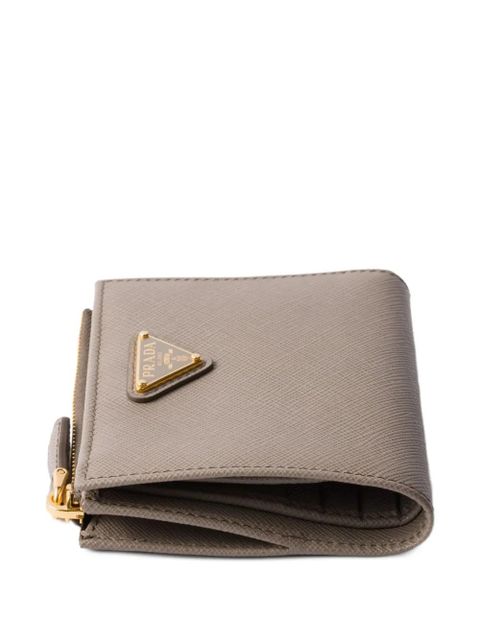 Prada triangle-logo saffiano leather wallet - Grey