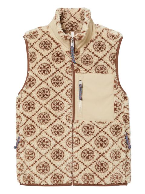 Tory Burch monogram fleece jacket - Neutrals - zdjęcie produktu nr 1