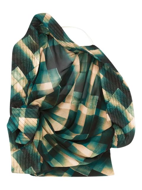 DRIES VAN NOTEN check-pattern top - Green - zdjęcie produktu nr 1