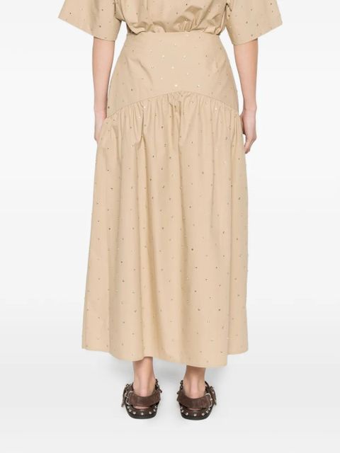 SANDRO embellished A-line skirt - Neutrals
