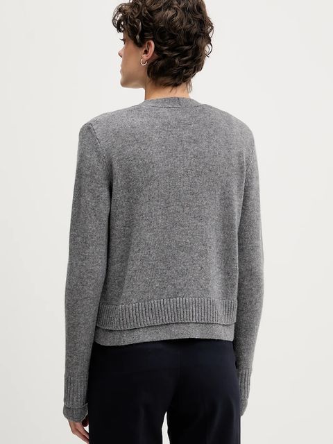 Sisley kardigan z dodatkiem wełny damski kolor szary lekki 122WL602S