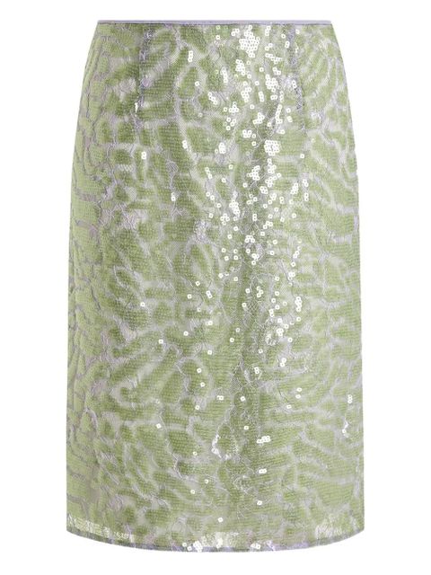 16Arlington Elice lace sequinned midi skirt - Green - zdjęcie produktu nr 1