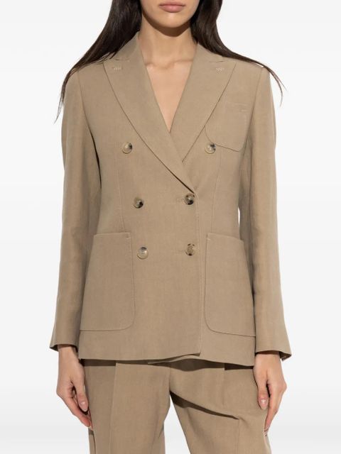 Max Mara double-breasted hemp blazer - Neutrals