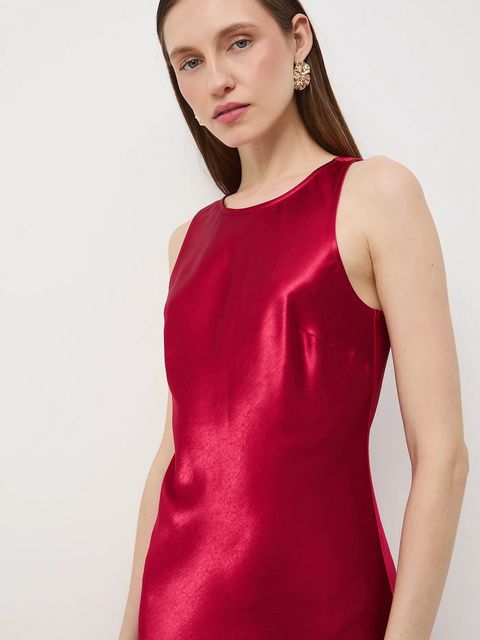 Medicine sukienka damska kolor czerwony midi rozkloszowana