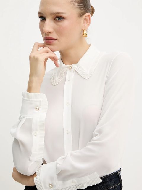 Silvian Heach koszula BISSIGA damska kolor biały regular z kołnierzykiem klasycznym GPA25134CA