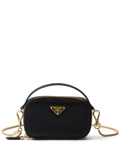 Prada Saffiano-leather triangle-logo mini bag - Black - zdjęcie produktu nr 1