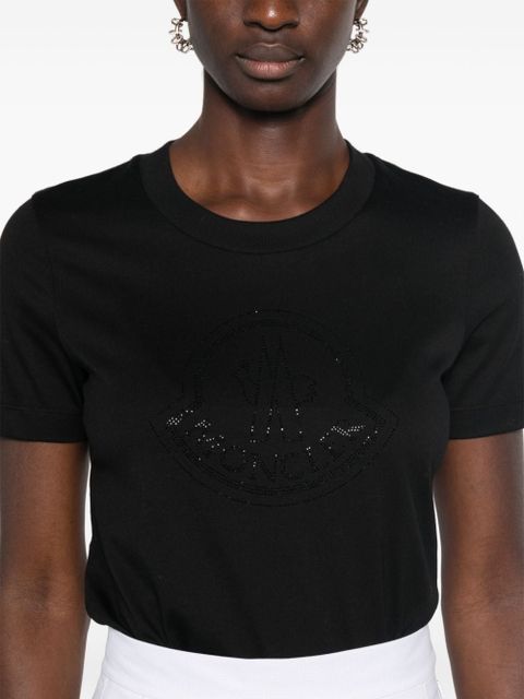 Moncler rhinestone-logo T-shirt - Black