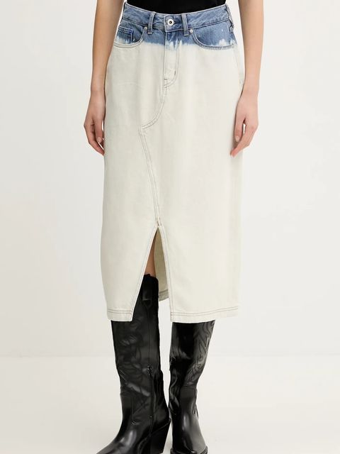 Karl Lagerfeld Jeans spódnica jeansowa kolor niebieski midi prosta A2W12014 - zdjęcie produktu nr 1