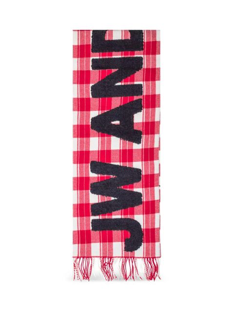 JW Anderson checked scarf - Red