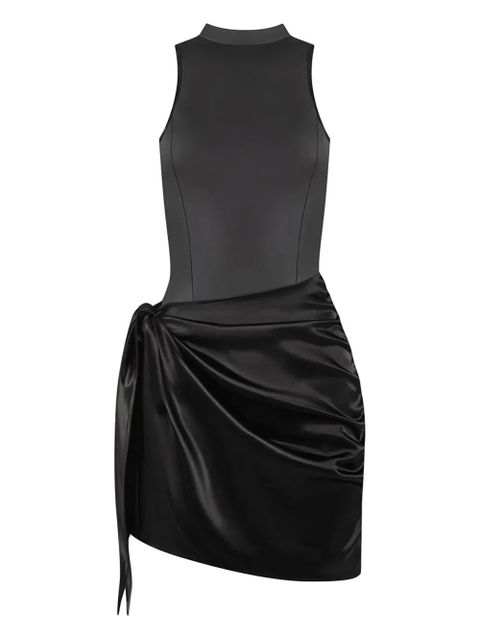 Manière De Voir satin wrap bodycon dress - Black - zdjęcie produktu nr 1