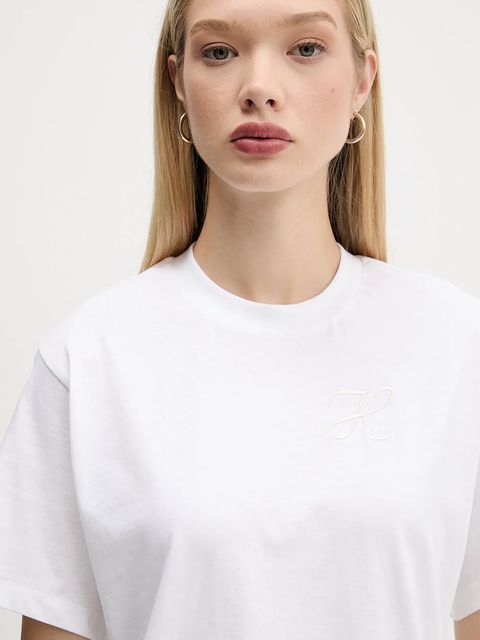 HUGO t-shirt bawełniany damski kolor biały 50550901