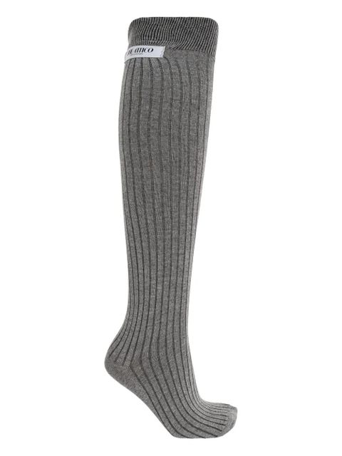 The Attico ribbed knee-high socks - Grey