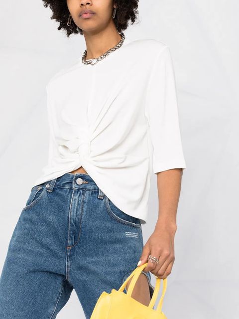 AMBUSH short-sleeved gathered T-shirt - White