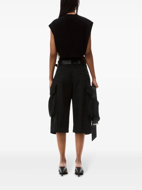 Alexander Wang logo-embossed cropped knitted top - Black - zdjęcie produktu nr 2