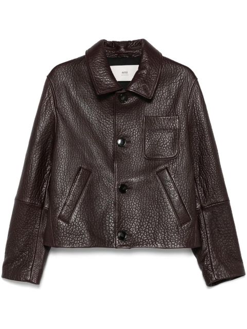 AMI Paris leather jacket - Brown - zdjęcie produktu nr 1