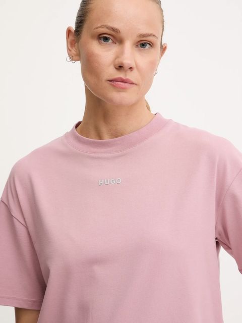 HUGO t-shirt lounge kolor różowy 50490593