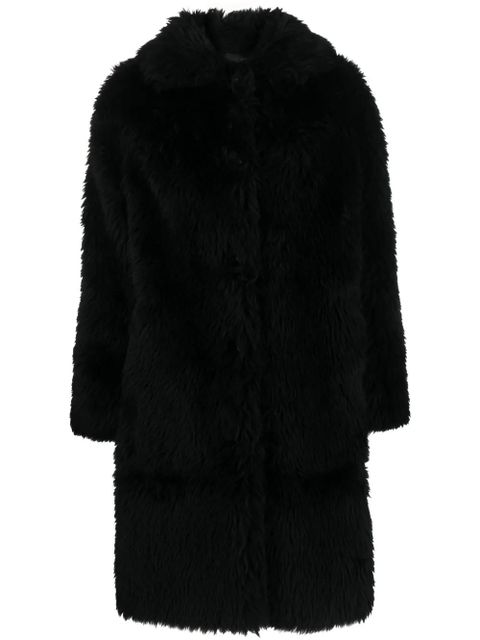 Yves Salomon faux-fur wool-blend coat - Black - zdjęcie produktu nr 1
