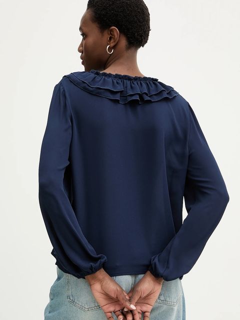 Answear.LAB bluzka damska kolor granatowy gładka