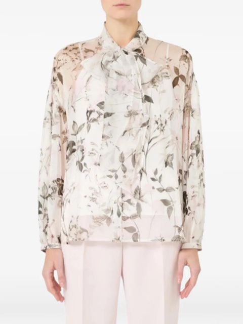 Max Mara floral bow blouse - Neutrals - zdjęcie produktu nr 2