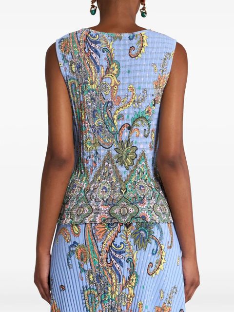 ETRO floral knitted top - Blue