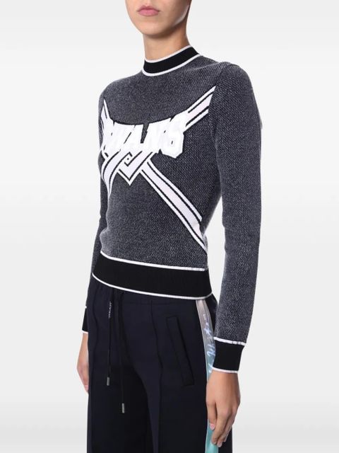 Off-White knitted cropped sweater - Grey - zdjęcie produktu nr 1