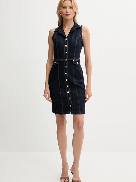 Guess sukienka jeansowa DESTINY kolor granatowy mini dopasowana W5YK24 D5PW1