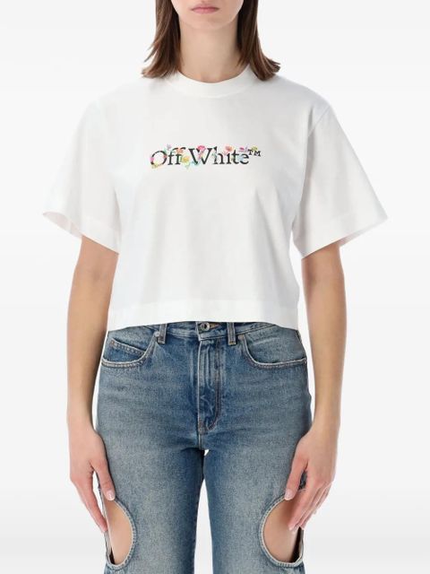 Off-White floral-print crop T-shirt - zdjęcie produktu nr 2