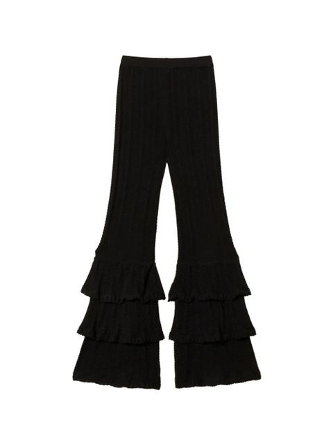 TWINSET ruffled knitted trousers - Black - zdjęcie produktu nr 1