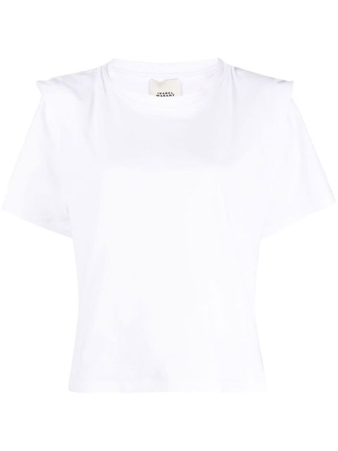 ISABEL MARANT Zelitos pleat-detail T-shirt - White - zdjęcie produktu nr 1