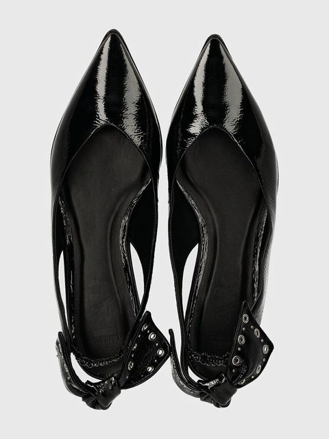 Answear.LAB baleriny skórzane kolor czarny z odkrytą piętą