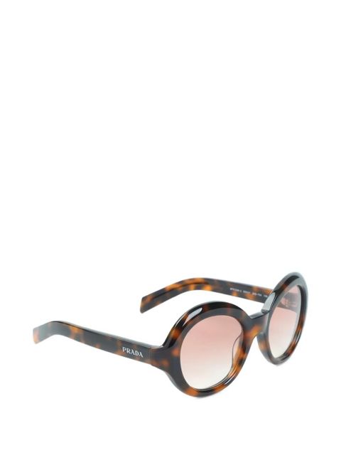 Prada Eyewear tortoiseshell-effect round-frame sunglasses - Brown - zdjęcie produktu nr 2