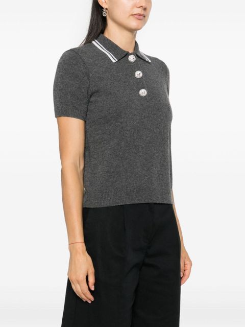 Valentino Garavani striped-edge polo shirt - Grey