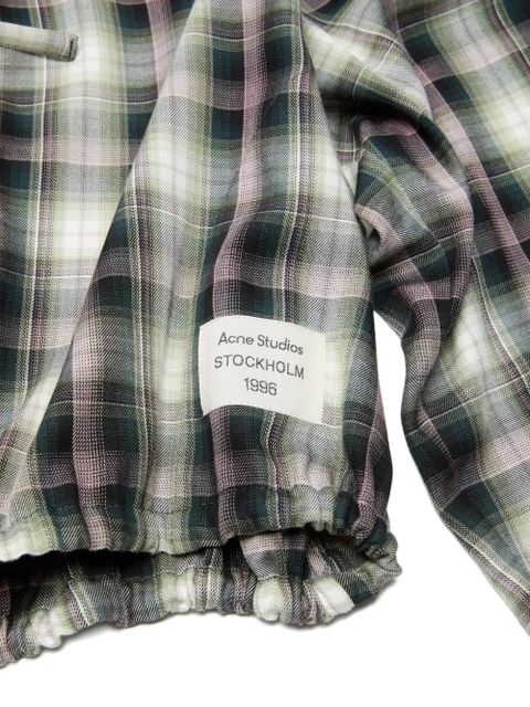 Acne Studios hooded plaid top - Black